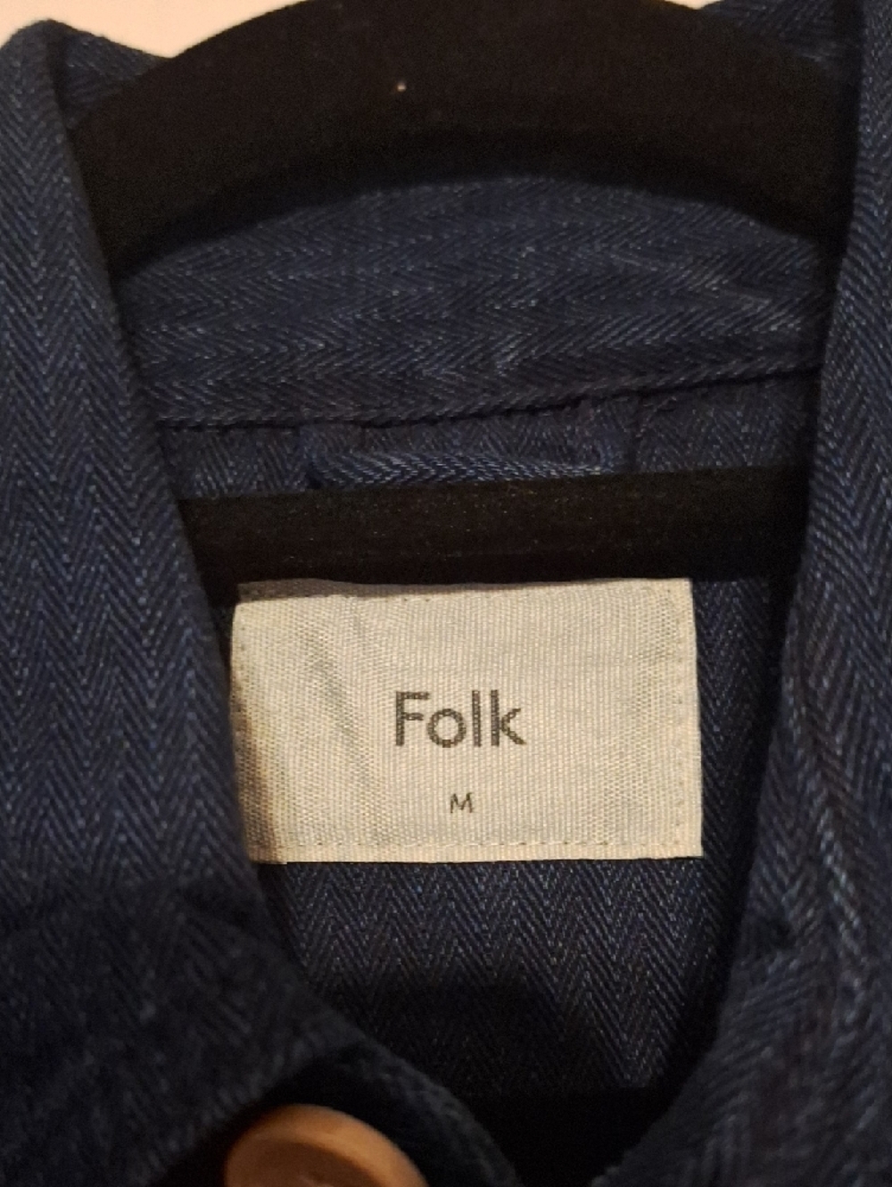 Folk Indigo Denim Shirt Jacket NWT Sz MED - Picture 2 of 6